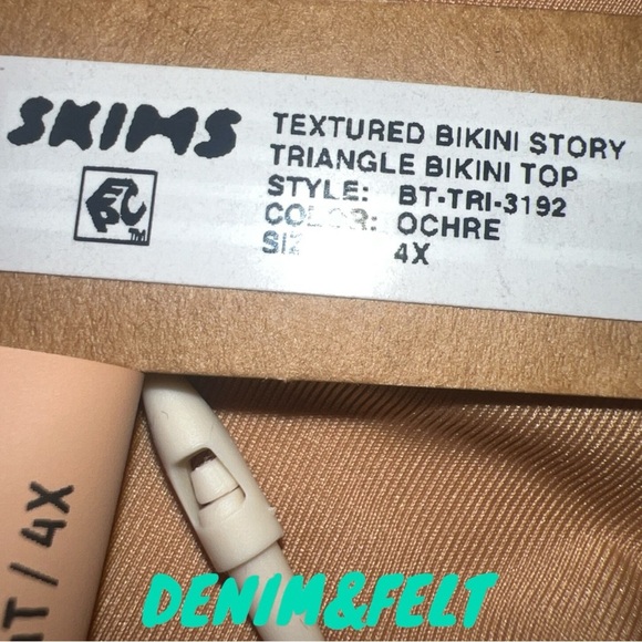 SKIMS Pvc Triangle Bikini Top | Color: Ochre | NEW/NWT!! 🌊👙☀️ - Picture 9 of 9